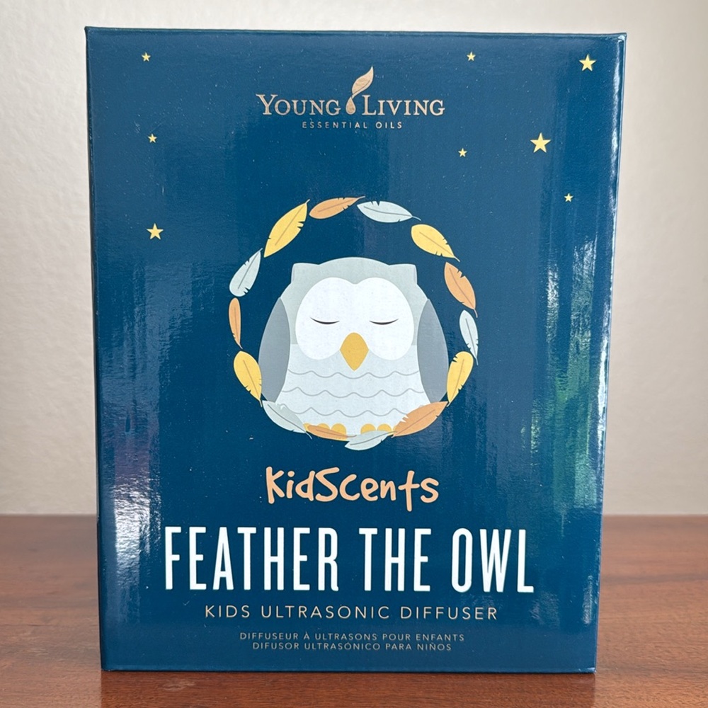 Young living feather the the owl diffuser essential oils humidifier new grey